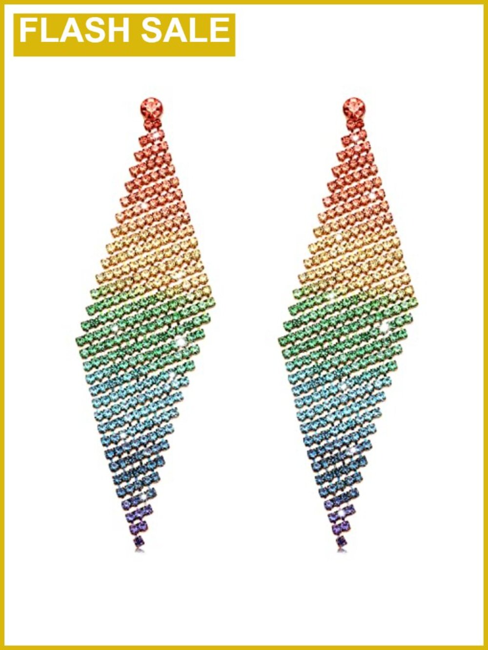 Rhinestone Fringe Earrings Boho Chandelier Drop Dangle Statement